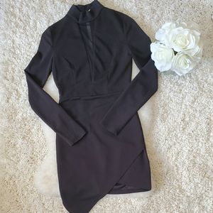 MUSTARD SEED black asymmetrical textured dress